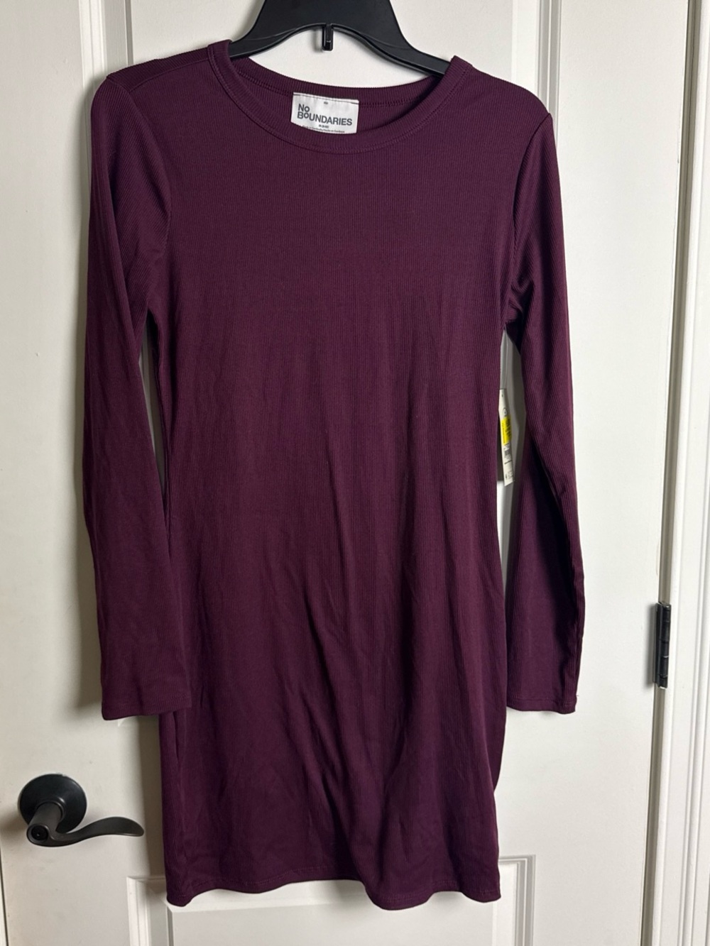 No Boundaries Plum Long Sleeve Midi Knit Dress